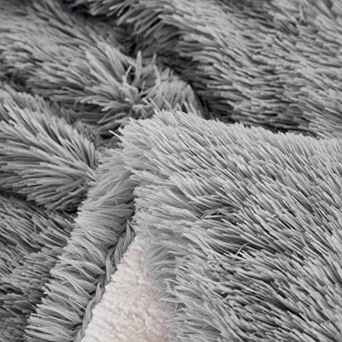 Flysheep Luxury Faux Fur King Size Winter Comforter Set Shaggy Velvet