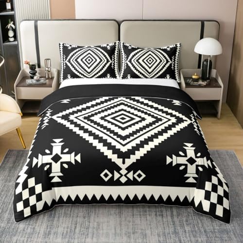 Feelyou Tribal Geometric Duvet Cover 100% Cotton King Size Boys Girls
