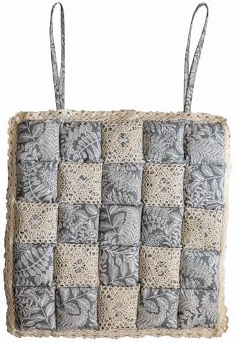 vctops Boho Patchwork Quilted Chair Cushions with Ties Cotton Linen