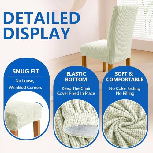 YEMYHOM Dining Chair Covers Set of 6, Stretch Parsons Chair