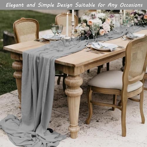 12 Pack Cheesecloth Table Runner, 35x120 Inch Boho Gauze Fabric Table
