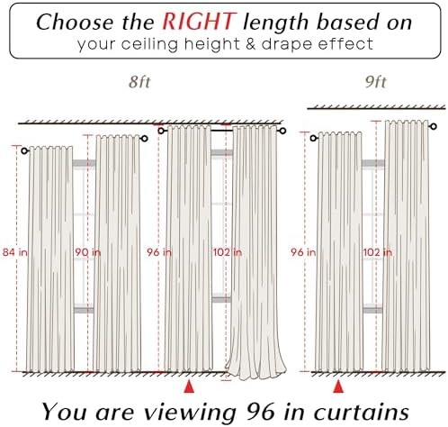 PANELSBURG 96 Inch Window Curtains 2 Panel Sets,Blackout Thermal Room