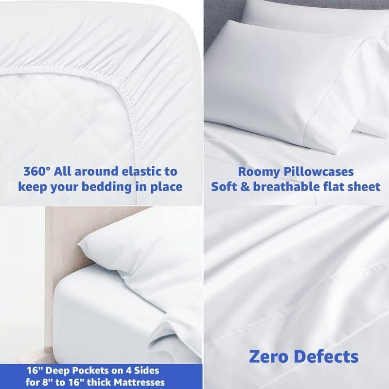 Mattress-Homes Full Sheet Set 4 Piece, 100% Long Staple Cotton Sateen