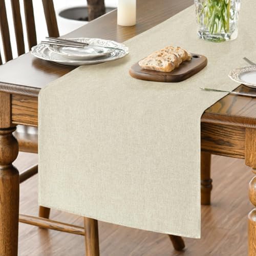 Artoid Mode Beige Table Runner, Seasonal Summer Fall Washable Kitchen