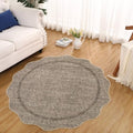 GarveeHome Scalloped Round Rugs 6Ft Washable Area Rug for Playroom