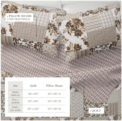 Great Bay Home Floral Quilt Set - 3-Piece King/California King Size