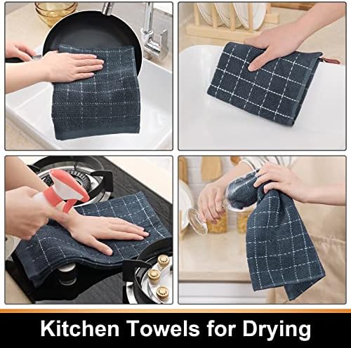 Mordimy Cotton Terrycloth Kitchen Towels and Dishcloths Sets, 8 Pack