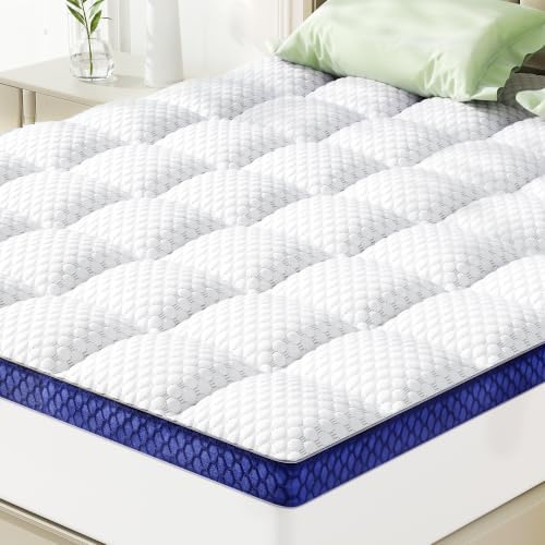 BEDELITE Queen Mattress Topper, Pillow Top Mattress Pad Bed Cover