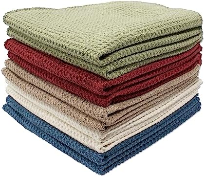 Eurow Microfiber Ultra Absorbent Fast-Drying Waffle Weave Dish Cloths