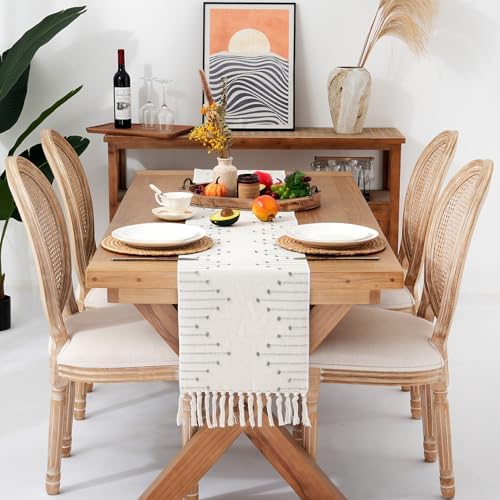 Chassic Boho Cotton Woven Table Runners, Country Rustic 72 inches Long