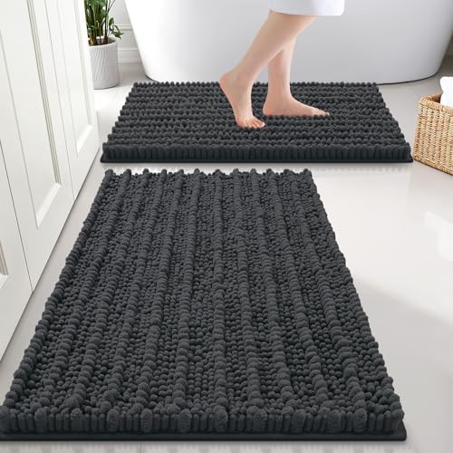Smiry Bathroom Rugs Sets 2 Piece (30x20+24x16), Extra Soft Bath Mats