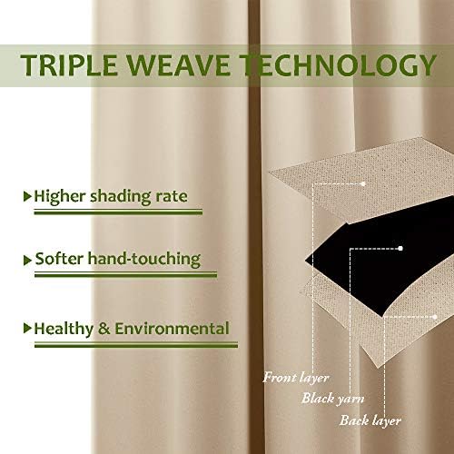 100% Polyester Double Pinch Pleated Blackout Window Curtain Panels &