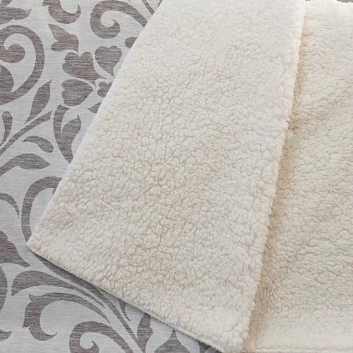 Addison Rugs ASB875 Taupe 50" x 70" Oversized Sherpa Throw Blanket