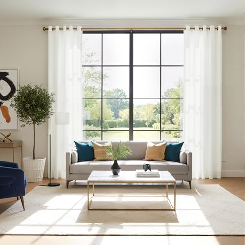 RYB HOME Extra Long Sheer Curtains 108 inches Long for High Ceilings