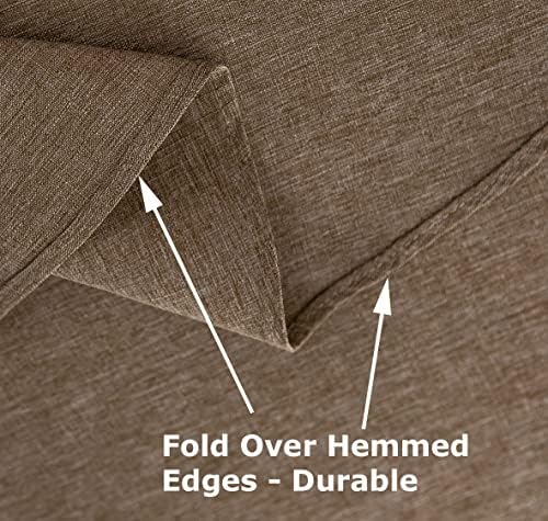 Tektrum 70 inch Round Faux Linen Textured Tablecloth Table Cover