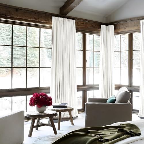 HOMERILLA Pinch Pleated Curtains 108 Inches Long,Unlined Room