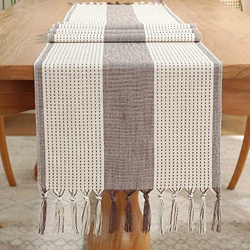 Rustic Farmhouse Table Runner 90 Iches Long Burlap Style 13“ x 90"