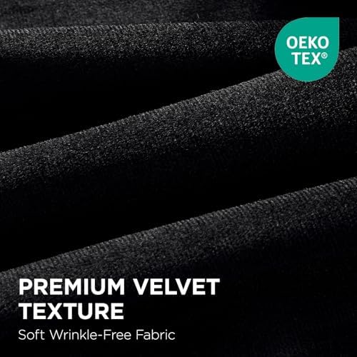 Joydeco 100% Blackout Curtains Velvet Black Out Curtain 120 Inch