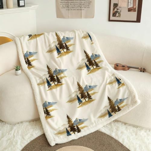 Minimal Double-Sided Sherpa Plush Throw Blanket 50”x 70”