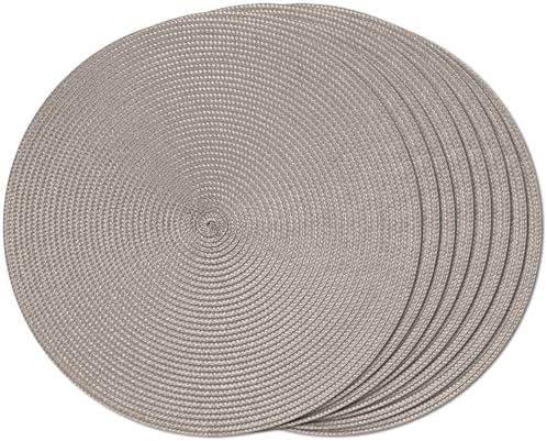 FunWheat Round Braided Placemats Set of 8 Table Mats for Dining Tables