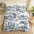 Vintage Landscape Duvet Cover Queen Size Reversible Bedding Set