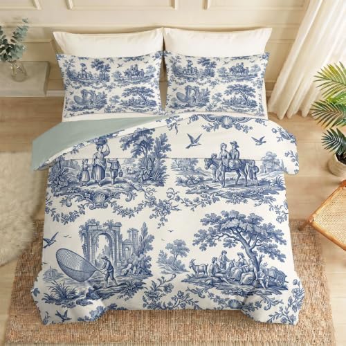 Vintage Landscape Duvet Cover Queen Size Reversible Bedding Set