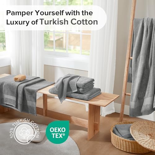 Comfort Spaces Turkish Cotton Bath Towel Set for Bathroom 6 Piece