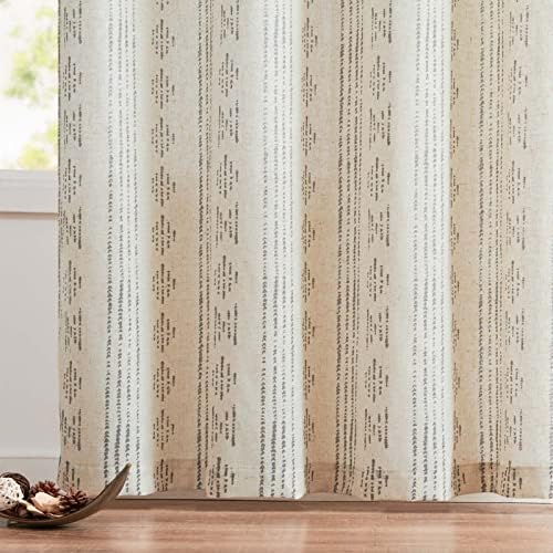 jinchan Linen Curtains Farmhouse Boho Drapes 63 Inch Grommet 2 Panels
