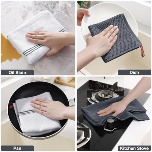 Homaxy Premium Cotton Kitchen Towels (16" x 28", 6 Pack) and Kitchen