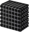 Homaxy 100% Cotton Kitchen Towels 6 Pack-15 X 25 Inches, Black&White