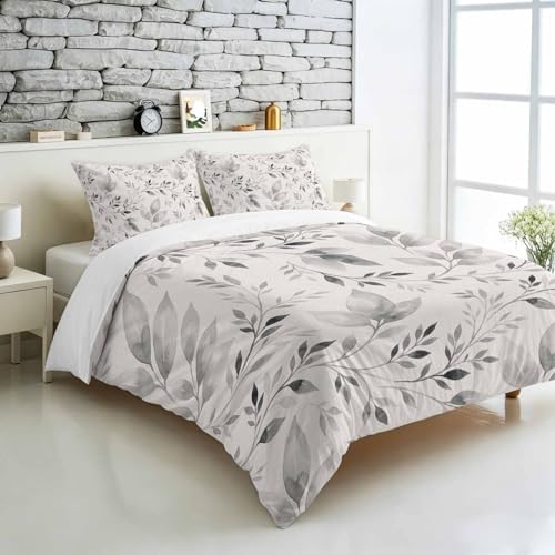 3 Pieces Bedding Set King Size, Vintage Botanical Soft Duvet Covers