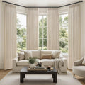 Extra Long 108 Inch Pinch Pleated Natural Living Room Curtains 4