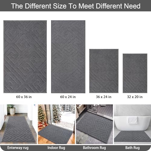 AROGAN Washable Chenille Hallway Runner Rug Non Slip Mat, 24x60 Inch