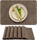 More Décor Faux Leather Placemats Set of 6 for Dining Table