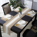 Beige Ombre Striped Table Runner and Placemats for Dining Table,Burlap
