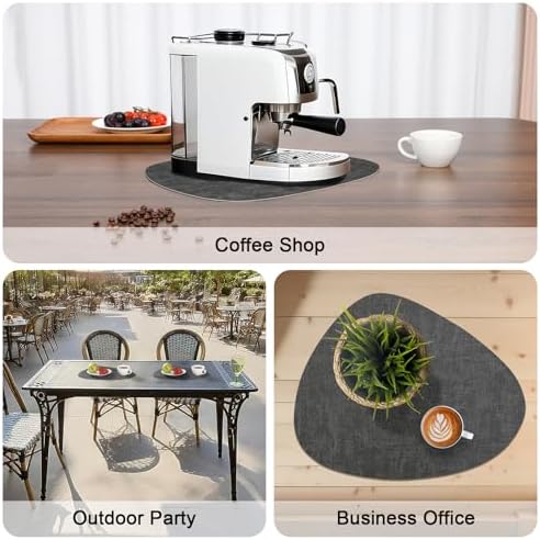 Faux Leather Placemats Set of 6, Dual Sided with Drink Coasters
