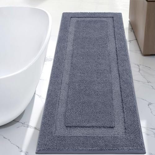 SHACOS Extra Soft Large Long Bathroom Runner Rug 60x24, Dark Grey