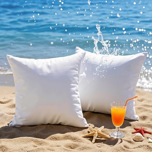 Ashler Outdoor Pillow Inserts, 18x18 Waterproof Throw Pillows Pack of