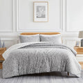 Reversible King/California King Duvet Cover Set Soft Botanical Leaves