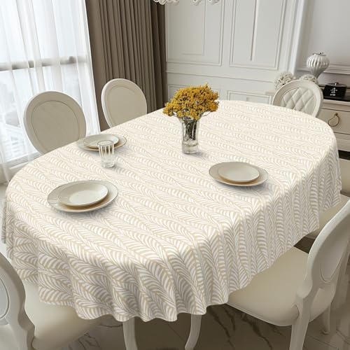 Oval Tablecloth, French Country Printed Oval Table Cloth-60x102 Inch