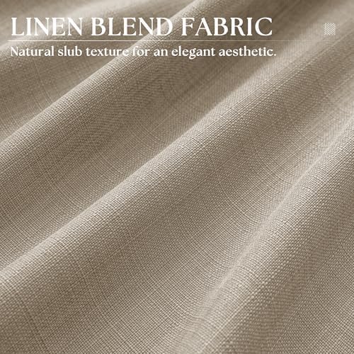 Taupe Floor to Ceiling 108 Inch Extra Long Linen Privacy Curtains