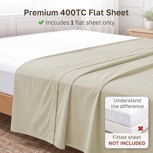 California Design Den Soft 100% Cotton Sateen Queen Size Top Sheet