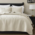 palassio Beige 100% Cotton Quilt California Cal King Size Bedding Sets