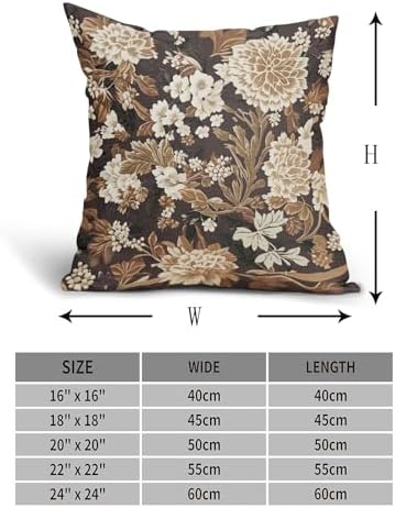 Vintage Floral Pillow Covers 22X22 Inch Set of 2 Boho White Flower