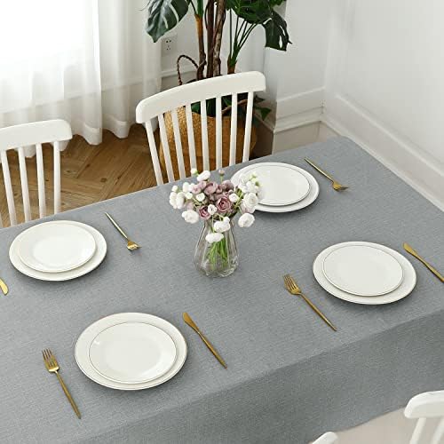 Romanstile Waterproof Vinyl Tablecloth Rectangle, 60 x 120 Inch, Light