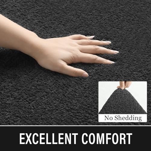 LOCHAS Luminous Non Slip Bathroom Rugs Runner 24 x 60 Inch, Dark Grey