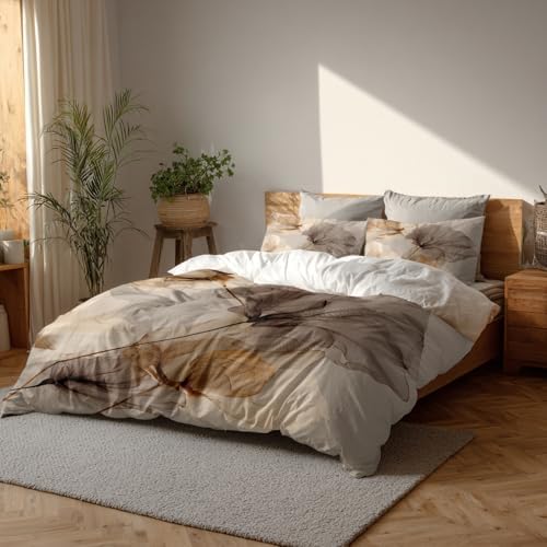 Batmerry Flower Minimalist Floral Art Twin Size 100% Cotton Duvet