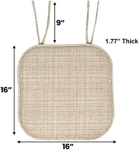 Sweet Home Collection Chair Cushion Memory Foam Pads with Ties