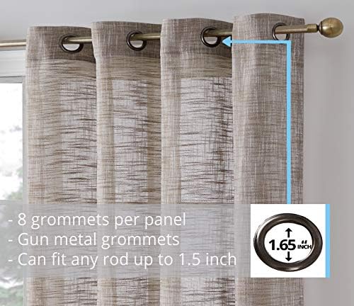 HLC.ME Madison Faux Linen Textured Semi Sheer Privacy Light Filtering