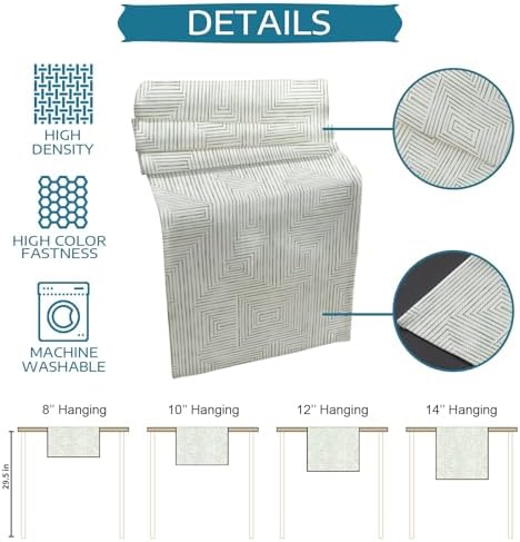 Minimalist Geometric Table Runner for Dining Table Rustic Modern Beige
